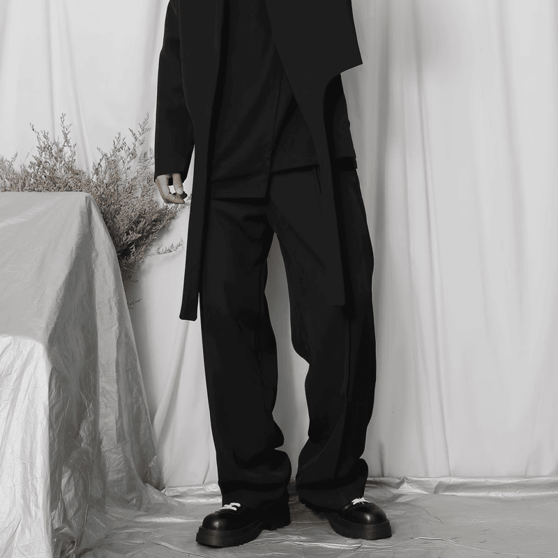 Long Pleated Formal Pocketed Pants